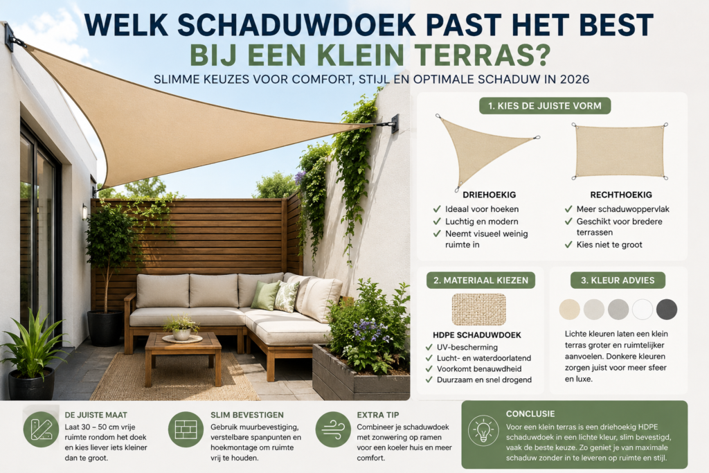 Schaduwdoek klein terras